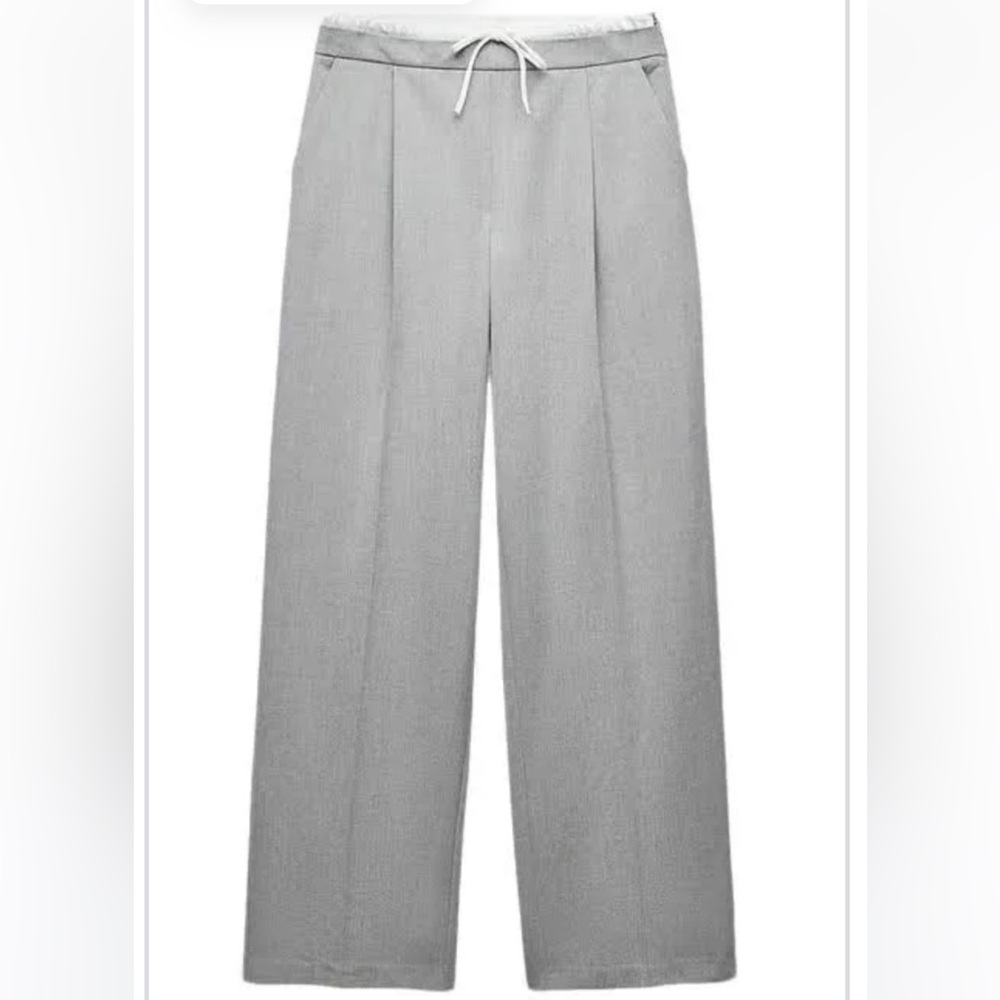 Zara Grey Wide Leg Trousers Size L